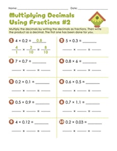 Multiplying Decimals Using Fractions #2