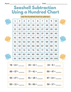 Seashell Subtraction Using a Hundred Chart