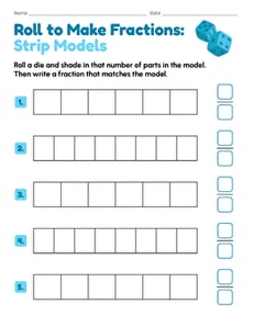 Roll to Make Fractions: Strip Models