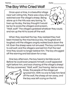 "The Boy Who Cried Wolf" Story Map