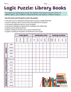Logic Puzzle: Library Books