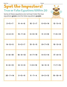 Spot the Impostors! True or False Equations Within 20