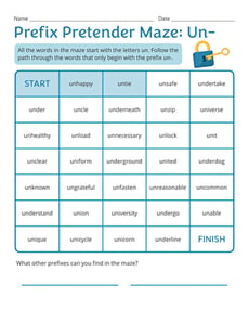 Prefix Pretender Maze: Un-