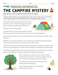Making Inferences: The Campfire Mystery