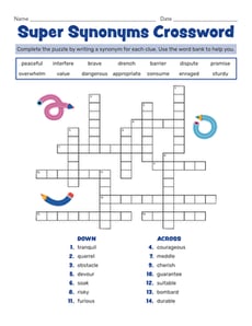 Super Synonyms Crossword