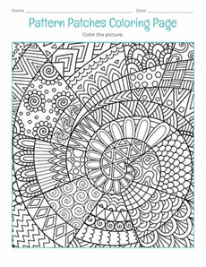 Pattern Patches Coloring Page