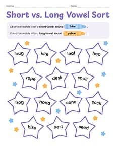 Short vs. Long Vowel Sort