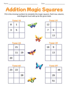 Addition Magic Squares