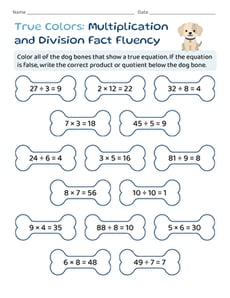 True Colors: Multiplication and Division Fact Fluency
