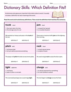 Dictionary Skills: Which Definition Fits?