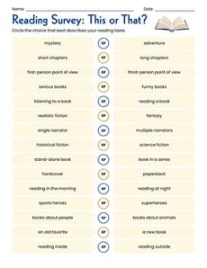 Reading Survey: This or That?