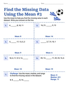 Find the Missing Data Using the Mean #3