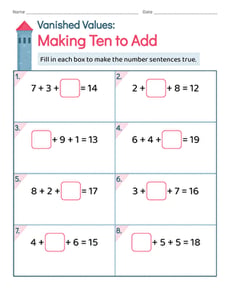 Vanished Values: Making Ten to Add