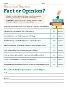 Historical Figures: Fact or Opinion?
