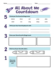 All About Me Countdown