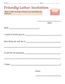 Friendly Letter: Invitation
