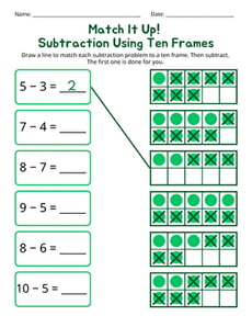 Match It Up! Subtraction Using Ten Frames