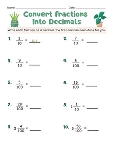 Convert Fractions Into Decimals