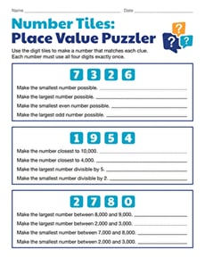 Number Tiles: Place Value Puzzler
