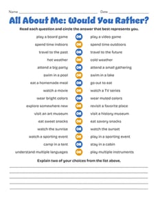 All About Me: Would You Rather?