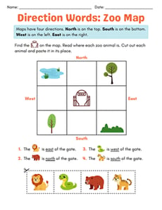 Direction Words: Zoo Map