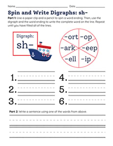 Spin and Write Digraphs: sh-