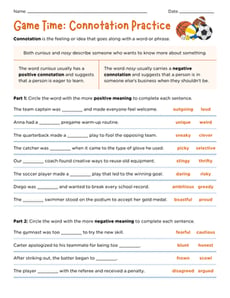 Game Time: Connotation Practice