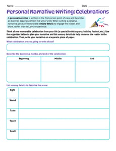 Personal Narrative Writing: Celebrations