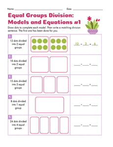 Equal Groups Division: Models and Equations #1