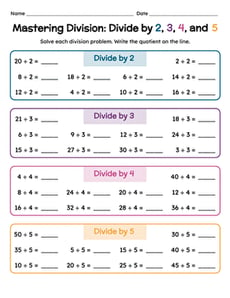 Mastering Division: Divide by 2, 3, 4, and 5
