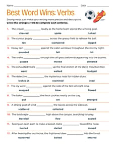 Best Word Wins: Verbs