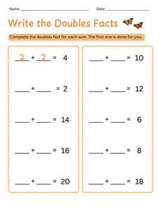 Write the Doubles Facts