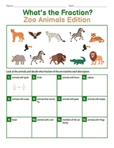 What's the Fraction? Zoo Animals Edition