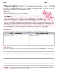 Paraphrasing: Turning Research Into Your Own Words
