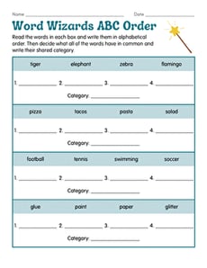 Word Wizards ABC Order