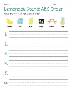 Lemonade Stand ABC Order