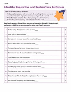 Identify Imperative and Exclamatory Sentences