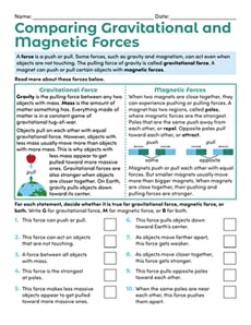 Comparing Gravitational and Magnetic Forces