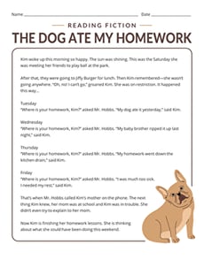 Reading Fiction: The Dog Ate My Homework