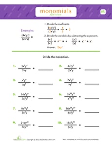Dividing Monomials #5