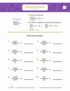 Dividing Monomials #3