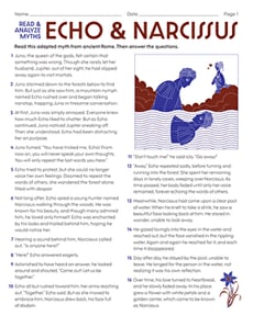 Read & Analyze Myths: Echo & Narcissus