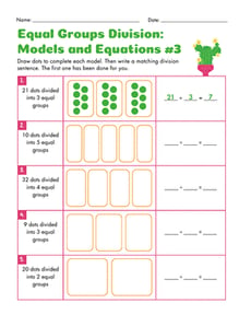 Equal Groups Division: Models and Equations #3