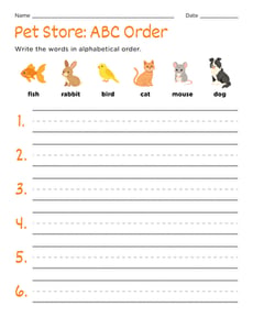 Pet Store: ABC Order