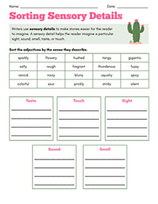 Sorting Sensory Details