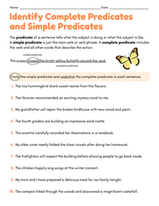 Identify Complete Predicates vs Simple Predicates