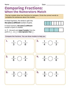 Comparing Fractions: When the Numerators Match