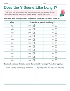 Does the Y Sound Like Long I?