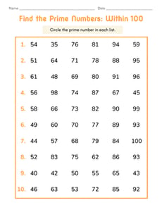 Find the Prime Numbers: Within 100