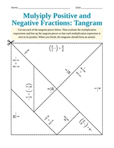 Multiply Positive and Negative Fractions: Tangram